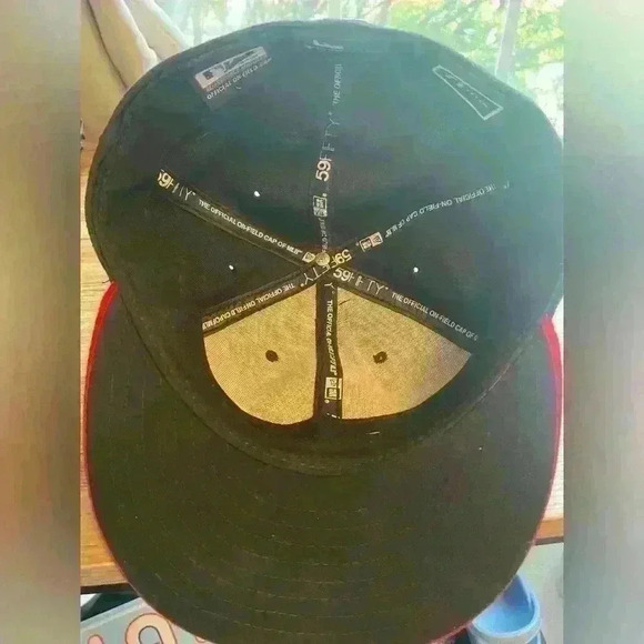 Cincinnati Reds MLB Red/Black Baseball Hat On-Field Cap 7 New Era 59Fifty 7 1/2 - Picture 6 of 6